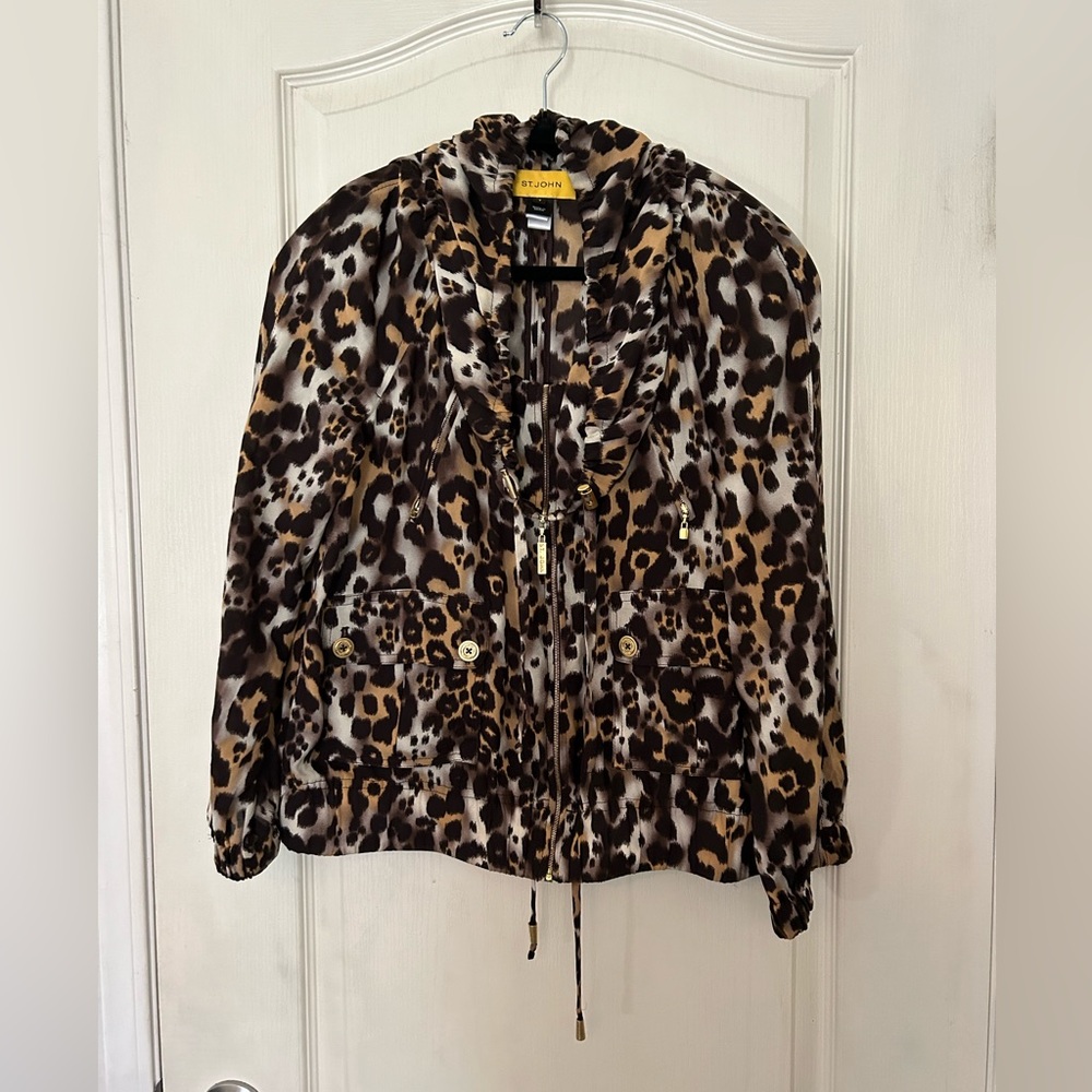 St. John Semi Sheer Leopard Print Jacket